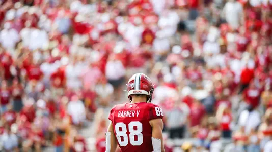 BLOOMINGTON, IN - September 17, 2022 - tight end AJ Barner #88 of the Indiana Hoosiers during the game between the Western Kentucky Hill Toppers and the Indiana Hoosiers at Memorial Stadium in Bloomington, IN. Photo By Pearson Georges\Indiana Athletics