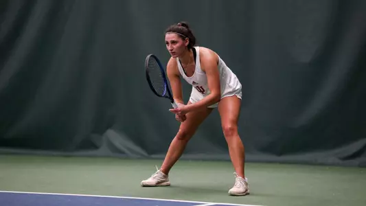 BLOOMINGTON, IN - February 9, 2022 - Alexandra Staiculescu during the Indiana Womenâ??s Tennis match against the Butler Bulldogs at the Indiana University Tennis Center in Bloomington, IN. Photo By Trent Barnhart/Indiana Athletics