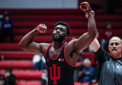 BLOOMINGTON, IN - January 13, 2023 -  Jacob Bullock during the meet between the Rutgers Scarlet Knights and the Indiana Hoosiers at Wilkinson Hall in Bloomington, IN. Photo By Gretta Cohoon/Indiana Athletics