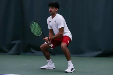 BLOOMINGTON, IN - JANUARY 15, 2023 - Ekansh Kumar during the match between the Toledo Rockets and the Indiana Hoosiers at the Indiana University Tennis Center in Bloomington, IN. Photo By Pearson Georges\Indiana Athletics