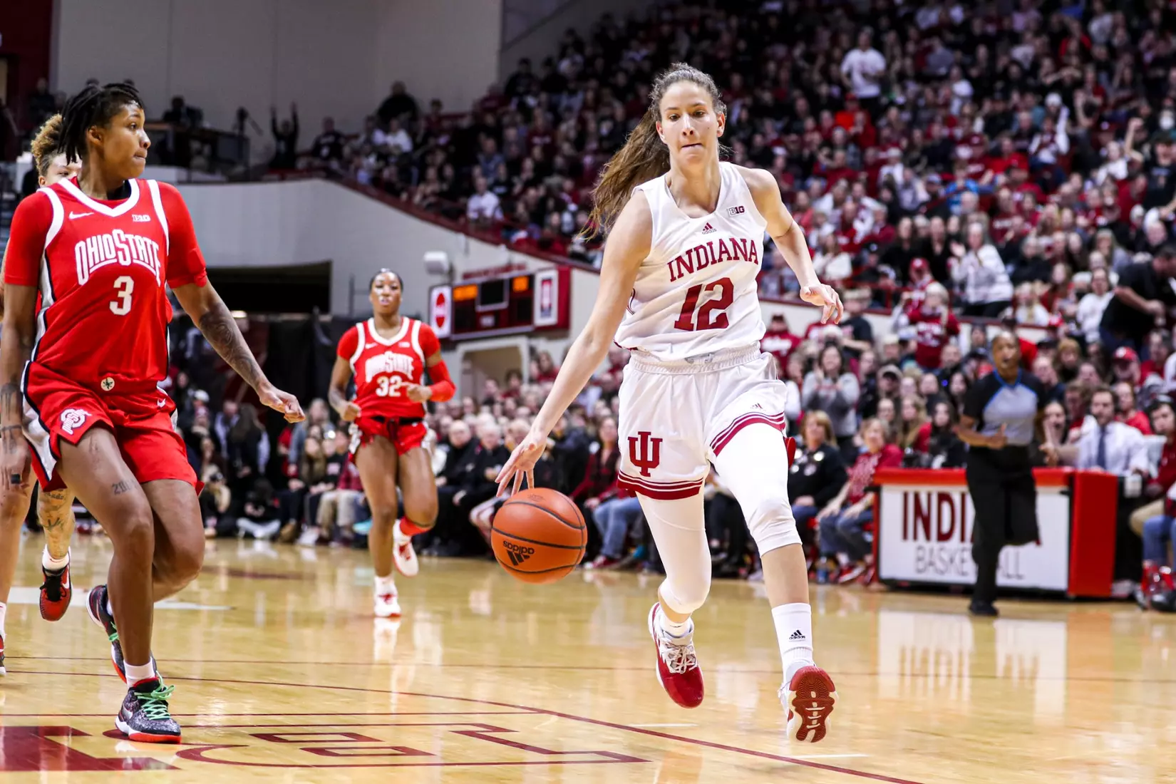 BLOOMINGTON, IN - January 26, 2023 - guard Yarden Garzon #12 of the Indiana Hoosiers during the game between the Ohio State Buckeyes and the Indiana Hoosiers at Simon Skjodt Assembly Hall in Bloomington, IN. Photo By \GEC#2\