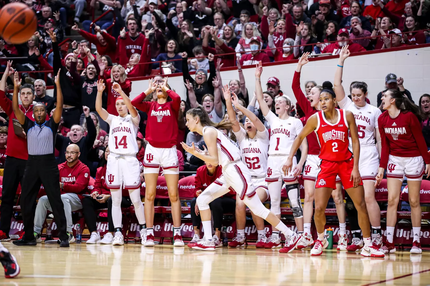BLOOMINGTON, IN - January 26, 2023 - guard Yarden Garzon #12 of the Indiana Hoosiers during the game between the Ohio State Buckeyes and the Indiana Hoosiers at Simon Skjodt Assembly Hall in Bloomington, IN. Photo By \GHF#2\
