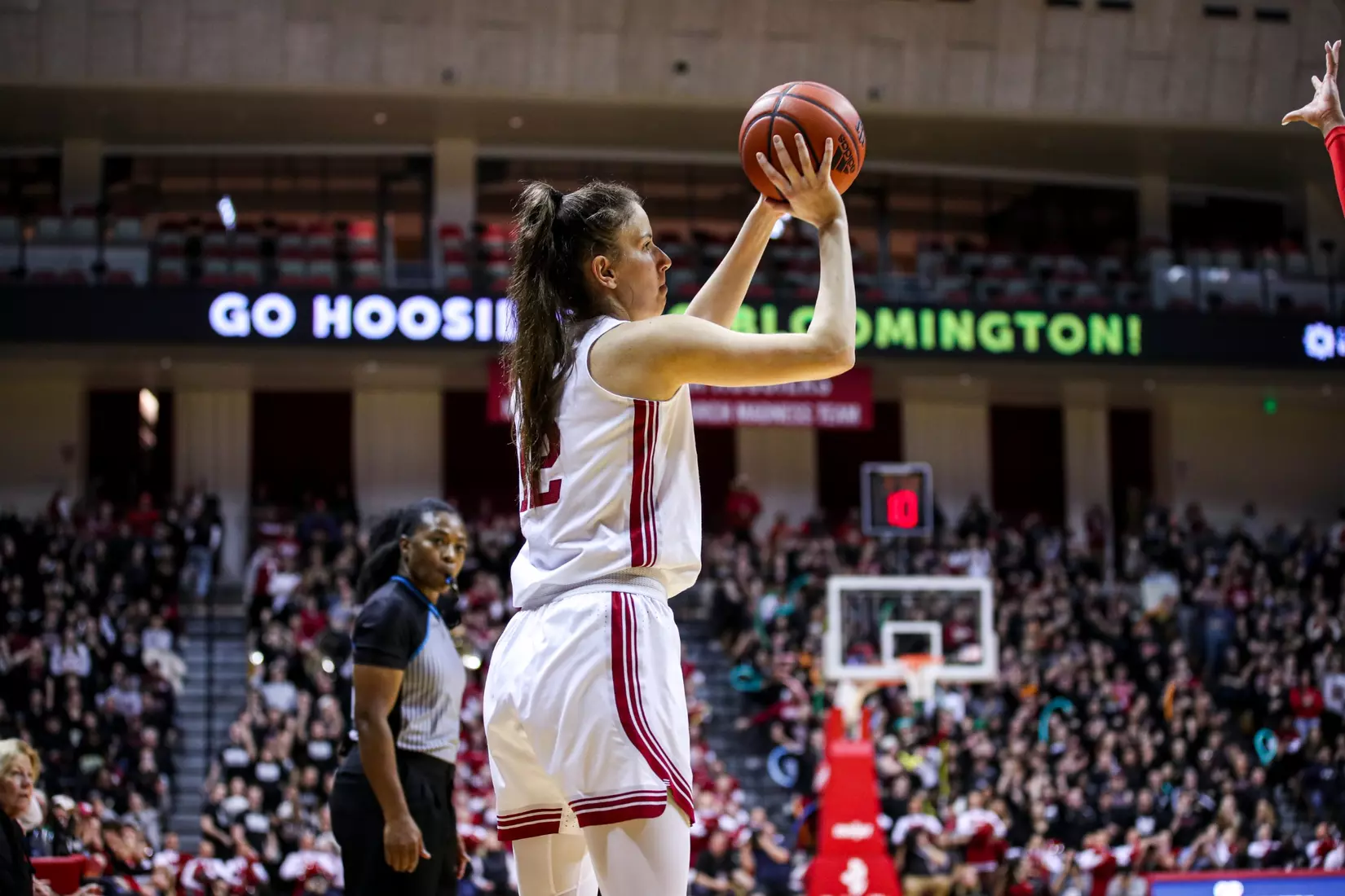 BLOOMINGTON, IN - January 26, 2023 - guard Yarden Garzon #12 of the Indiana Hoosiers during the game between the Ohio State Buckeyes and the Indiana Hoosiers at Simon Skjodt Assembly Hall in Bloomington, IN. Photo By \GHF#2\