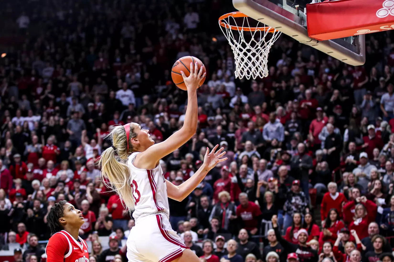 BLOOMINGTON, IN - January 26, 2023 - guard Sydney Parrish #33 of the Indiana Hoosiers during the game between the Ohio State Buckeyes and the Indiana Hoosiers at Simon Skjodt Assembly Hall in Bloomington, IN. Photo By \GHF#2\