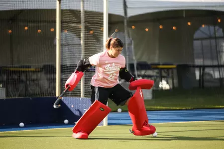 ANN ARBOR, MI - October 14, 2022 - goalkeeper Shannon McNally #22 of the Indiana Hoosiers during the game between the Michigan Wolverines and the Indiana Hoosiers at Ocker Field in Ann Arbor, MI. Photo By Sammy Nance/Indiana Athletics