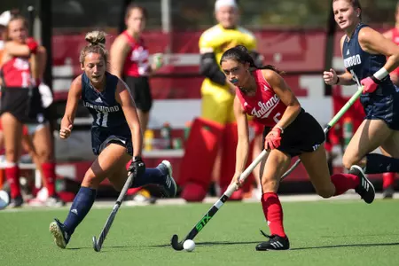 BLOOMINGTON, IN - September 18, 2022 - defender Kai Snell #5 of the Indiana Hoosiers during the game between the Longwood Lancers and the Indiana Hoosiers at Deborah Tobias Field in Bloomington, IN. Photo By Trent Barnhart/Indiana Athletics