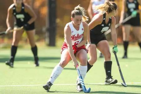 BLOOMINGTON, IN - October 23, 2022 - forward Meghan Dillon #6 of the Indiana Hoosiers during the game between the Ohio University Bobcats and the Indiana Hoosiers at IU Field Hockey Complex in Bloomington, IN. Photo By Gracie Farrall\Indiana Athletics