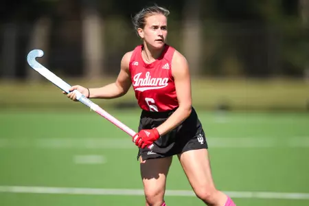 BLOOMINGTON, IN - October 2, 2022 - forward Meghan Dillon #6 of the Indiana Hoosiers during the game between the Penn State Nittany Lions and the Indiana Hoosiers at IU Field Hockey Complex in Bloomington, IN. Photo By Gretta Cohoon/Indiana Athletics
