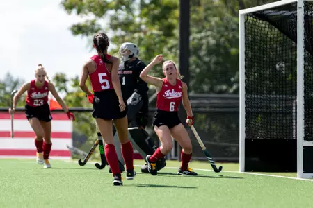 BLOOMINGTON, IN - September 09, 2022 - forward Meghan Dillon #6 of the Indiana Hoosiers during the game between the Ball State Cardinals and the Indiana Hoosiers at IU Field Hockey Complex in Bloomington, IN. Photo By Chris Conaway