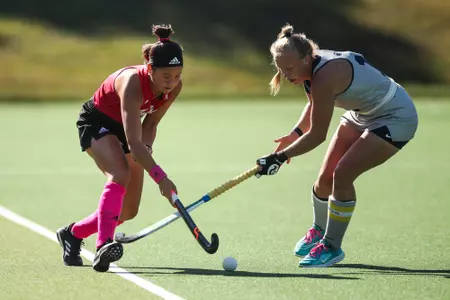 BLOOMINGTON, IN - October 2, 2022 - defender Yip van Wonderen #15 of the Indiana Hoosiers during the game between the Penn State Nittany Lions and the Indiana Hoosiers at IU Field Hockey Complex in Bloomington, IN. Photo By Gretta Cohoon/Indiana Athletics