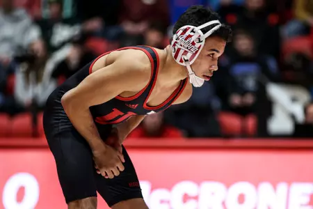BLOOMINGTON, IN - January 06, 2023 - Jacob Moran during the meet between the Ohio State Buckeyes and the Indiana Hoosiers at Wilkinson Hall in Bloomington, IN. Photo By Andrew Mascharka/Indiana Athletics