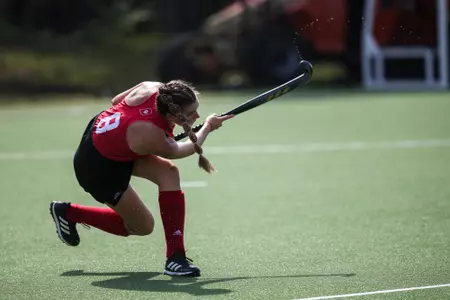 BLOOMINGTON, IN - October 13, 2023 - defender Kylie Dawson #8 of the Indiana Hoosiers during the game between the Iowa Hawkeyes and the Indiana Hoosiers at IU Field Hockey Complex in Bloomington, IN. Photo By Dalton wainscott/Indiana Athletics
