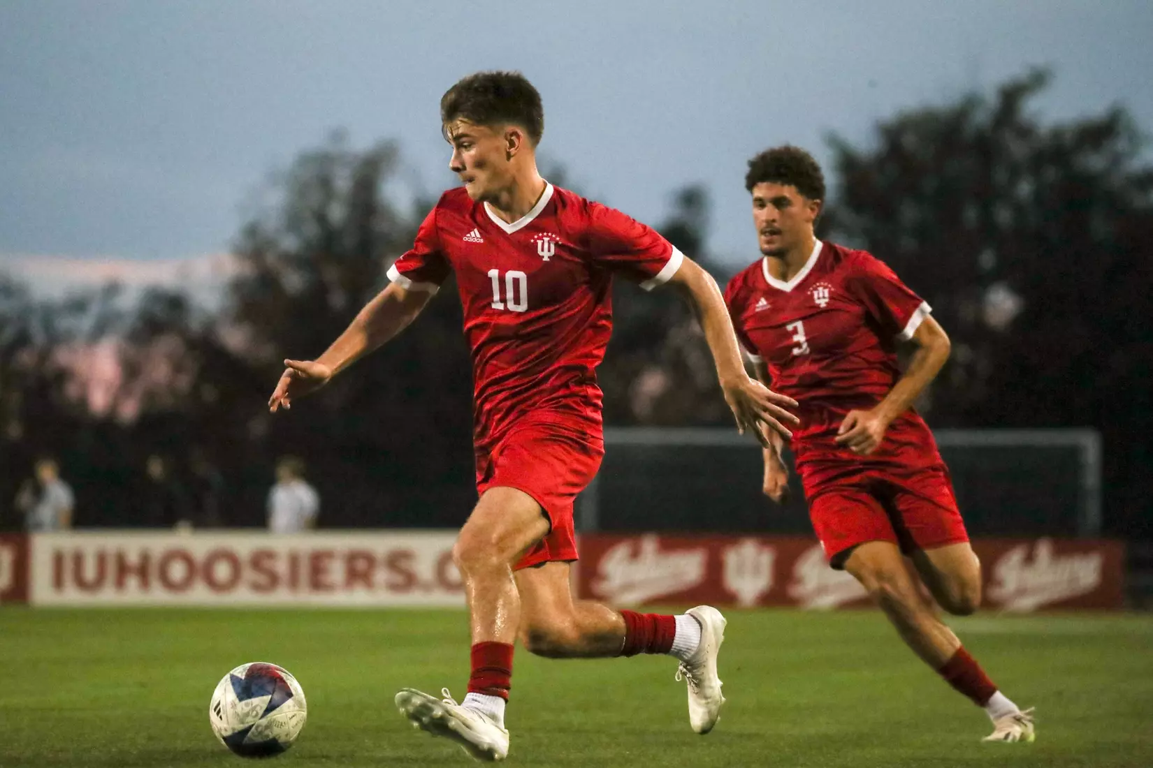 BLOOMINGTON, IN - October 27, 2023 - \msoc during the game between the Trine Thunder and the Indiana Hoosiers at Bill Armstrong Stadium in Bloomington, IN. Photo By Grace Waggoner/IU Athletics