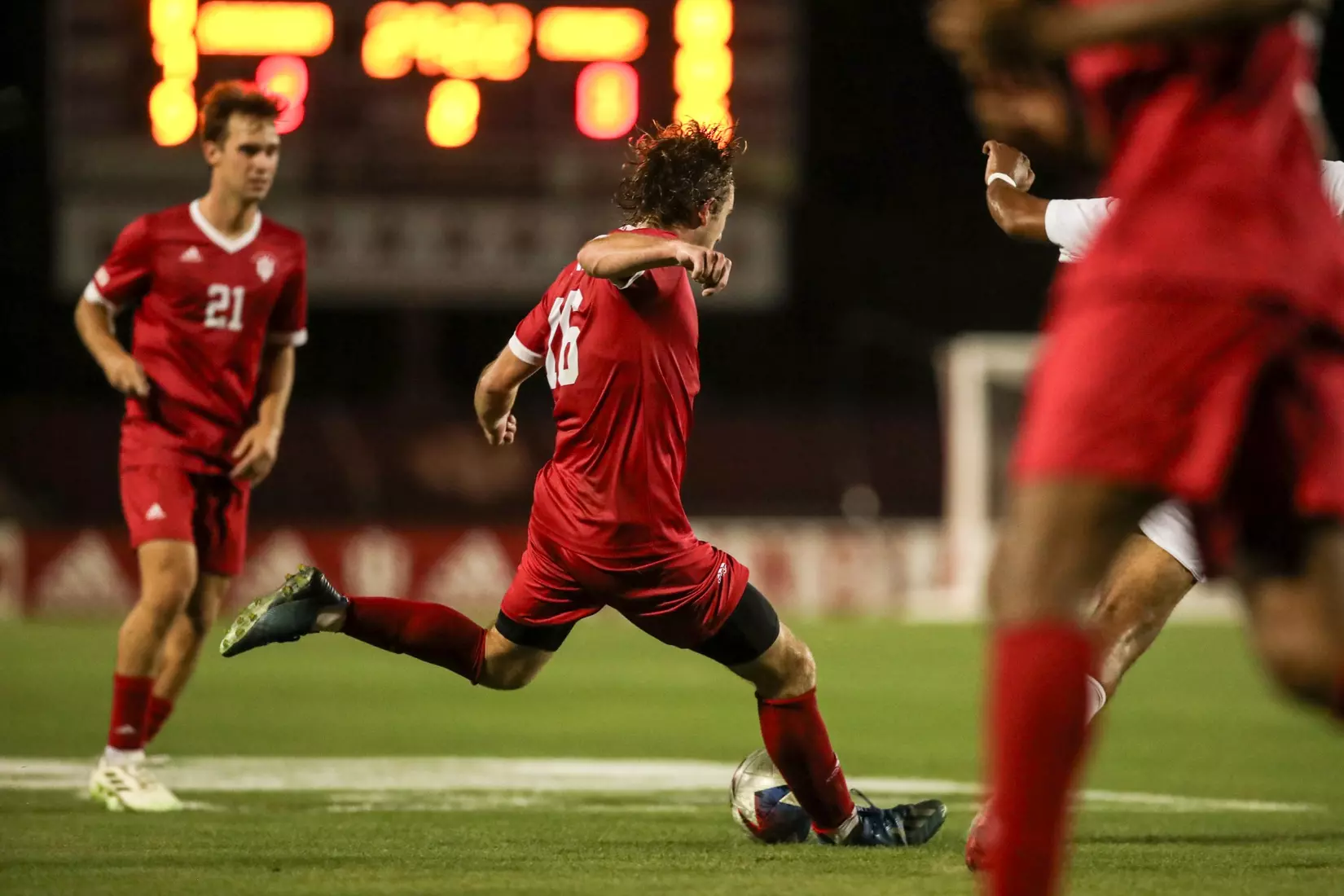 BLOOMINGTON, IN - October 27, 2023 - \msoc during the game between the Trine Thunder and the Indiana Hoosiers at Bill Armstrong Stadium in Bloomington, IN. Photo By Grace Waggoner/IU Athletics