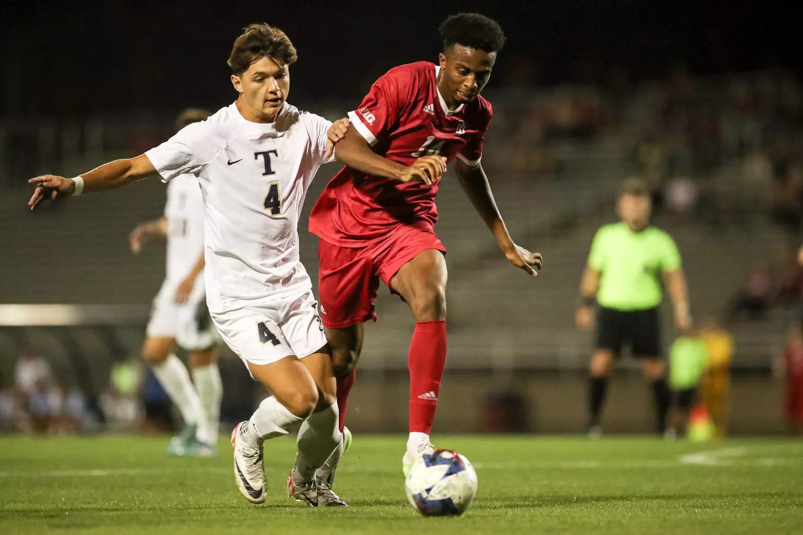 BLOOMINGTON, IN - October 27, 2023 - \msoc during the game between the Trine Thunder and the Indiana Hoosiers at Bill Armstrong Stadium in Bloomington, IN. Photo By Grace Waggoner/IU Athletics