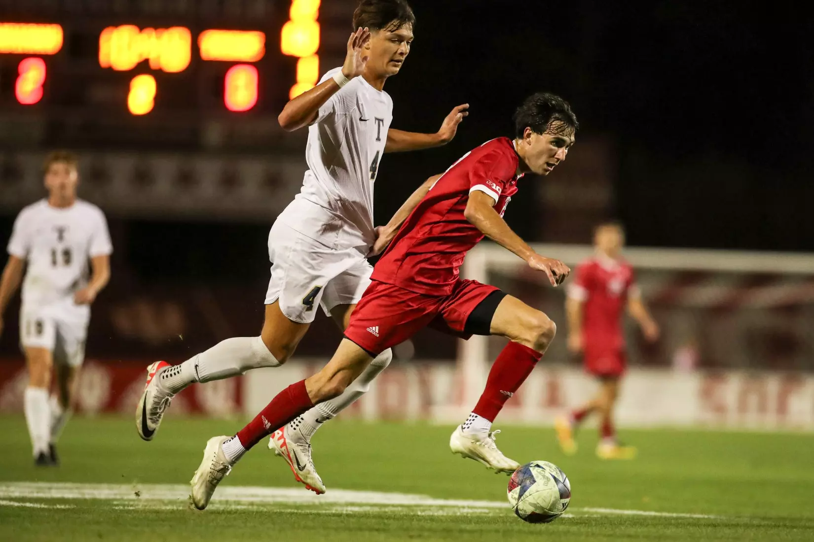 BLOOMINGTON, IN - October 27, 2023 - \msoc during the game between the Trine Thunder and the Indiana Hoosiers at Bill Armstrong Stadium in Bloomington, IN. Photo By Grace Waggoner/IU Athletics