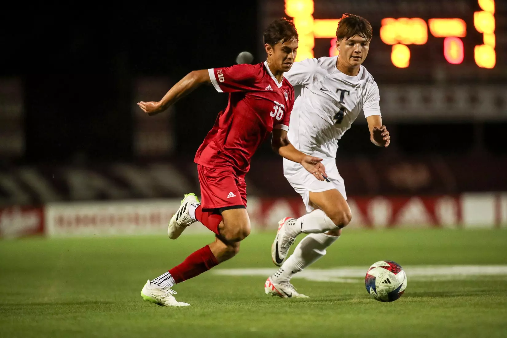 BLOOMINGTON, IN - October 27, 2023 - \msoc during the game between the Trine Thunder and the Indiana Hoosiers at Bill Armstrong Stadium in Bloomington, IN. Photo By Grace Waggoner/IU Athletics