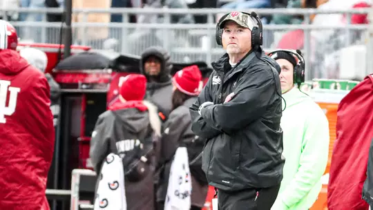 COLUMBUS, OH - November 12, 2022 - Rod Carey during the game between the Ohio State Buckeyes and the Indiana Hoosiers at Memorial Stadium in Columbus, Ohio. Photo By Andrew Mascharka/Indiana Athletics