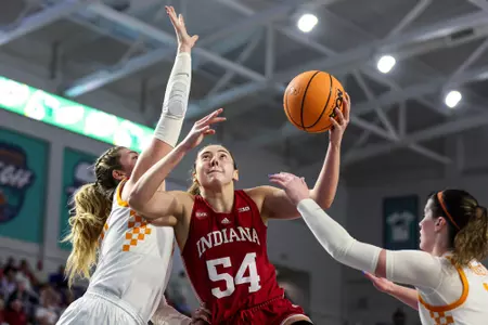 FORT MYERS, FL - November 23, 2023 - forward Mackenzie Holmes #54 of the Indiana Hoosiers during the game between the Tennessee Lady Volunteers and the Indiana Hoosiers in Fort Myers, FL. Photo By Gretta Cohoon/Indiana Athletics