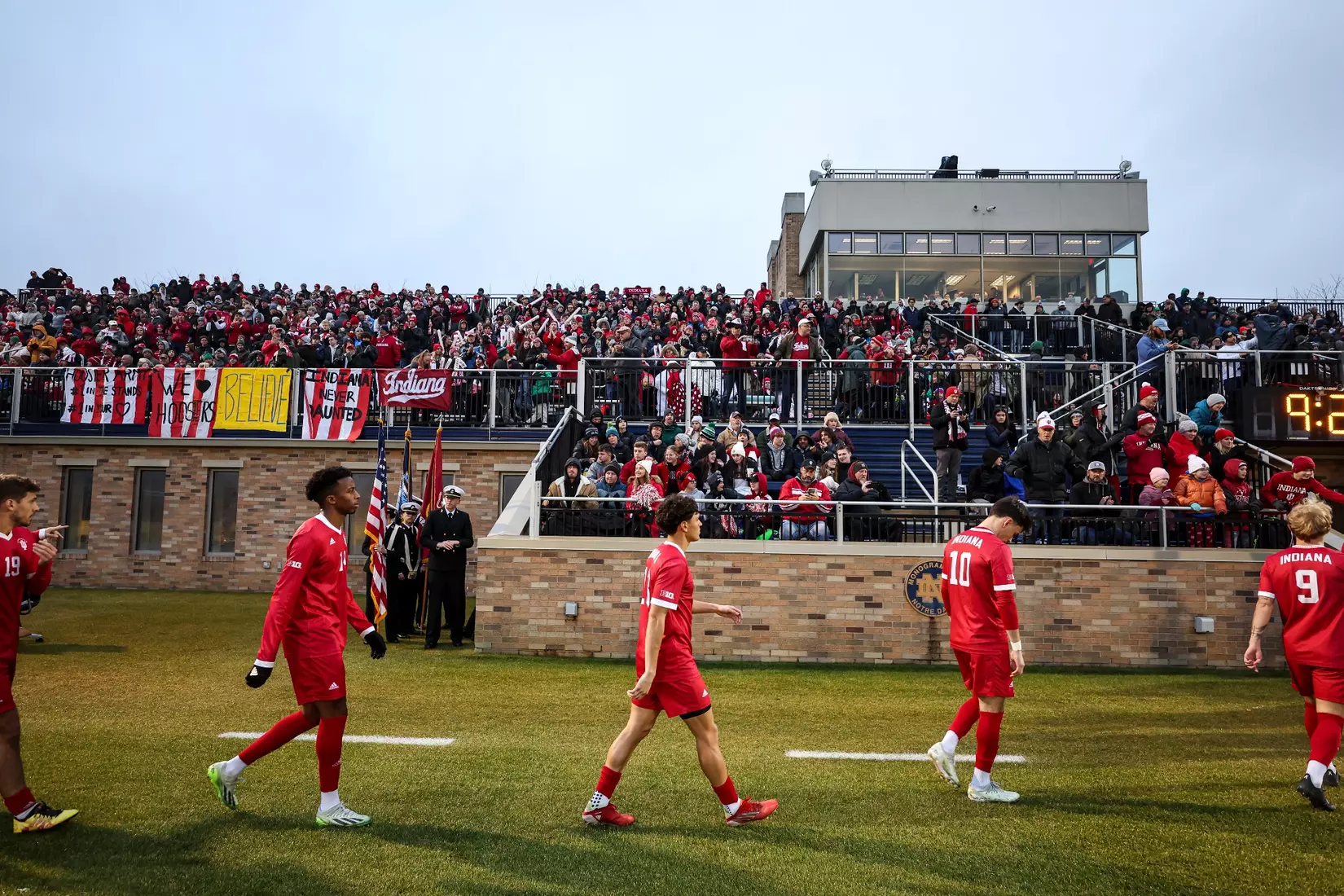 The Indiana Hoosiers during the NCAA Elite Eight vs. the Notre Dame Fighting Irish.