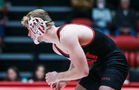 BLOOMINGTON, IN - January 20, 2023 - Cayden Rooks  during the meet between the Minnesota Gophers and the Indiana Hoosiers at Wilkinson Hall in Bloomington, IN. Photo By Gretta Cohoon/Indiana Athletics