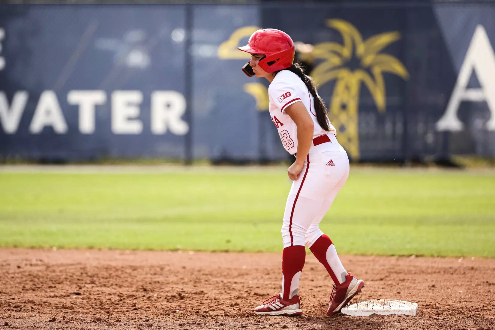 CLEARWATER, FL - February 16, 2023 - outfielder Elle Smith #43 of the Indiana Hoosiers during the game between the Louisiana Ragin' Cajuns and the Indiana Hoosiers at Eddie C. Moore Complex in Clearwater, FL. Photo By Trent Barnhart/Indiana Athletics