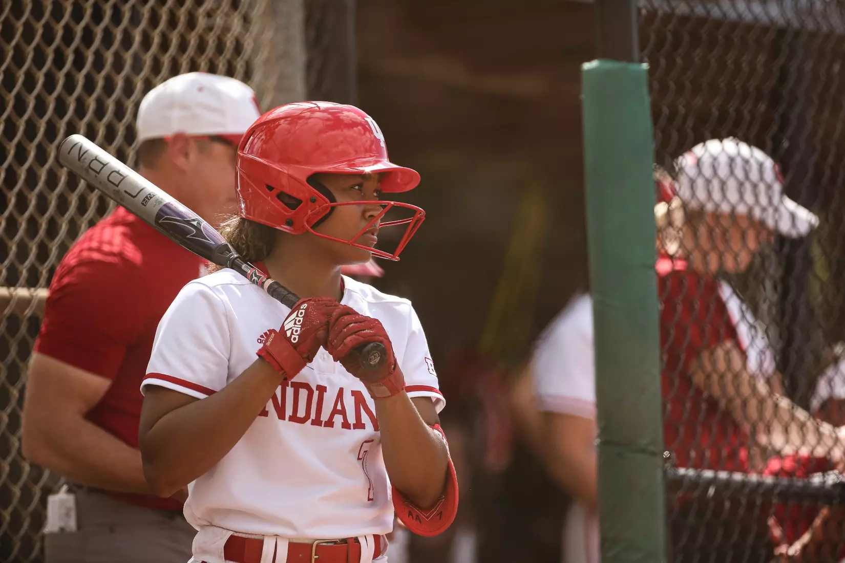 CLEARWATER, FL - February 16, 2023 - outfielder Aaliyah Andrews #7 of the Indiana Hoosiers during the game between the Louisiana Ragin' Cajuns and the Indiana Hoosiers at Eddie C. Moore Complex in Clearwater, FL. Photo By Trent Barnhart/Indiana Athletics