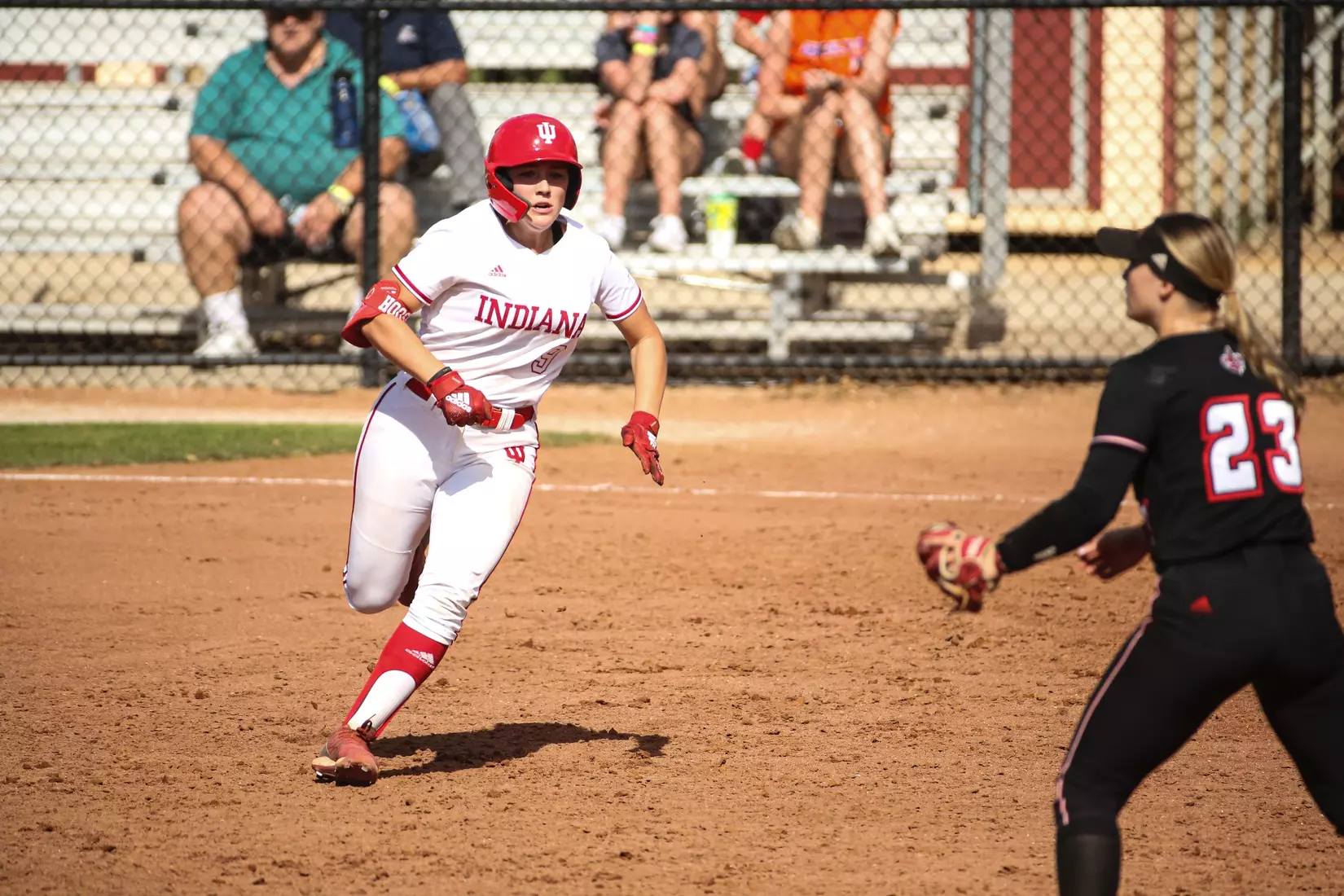 CLEARWATER, FL - February 16, 2023 - infielder Taryn Kern #9 of the Indiana Hoosiers during the game between the Louisiana Ragin' Cajuns and the Indiana Hoosiers at Eddie C. Moore Complex in Clearwater, FL. Photo By Trent Barnhart/Indiana Athletics