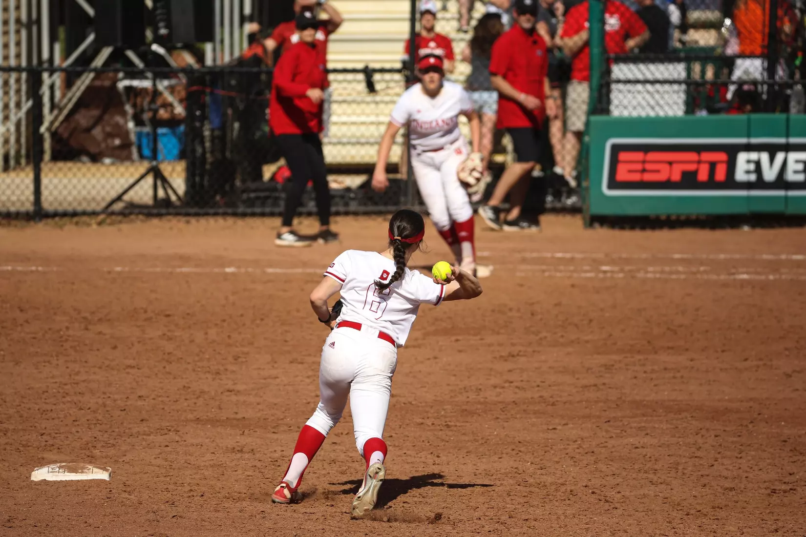 CLEARWATER, FL - February 16, 2023 - infielder Brooke Benson #6 of the Indiana Hoosiers during the game between the Louisiana Ragin' Cajuns and the Indiana Hoosiers at Eddie C. Moore Complex in Clearwater, FL. Photo By Trent Barnhart/Indiana Athletics