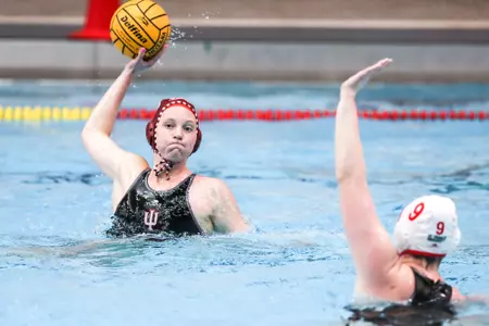 BLOOMINGTON, IN - February 18, 2023- attacker Skylar Kidd #10 of the Indiana Hoosiers during the game between the Saint Francis Red Flash and the Indiana Hoosiers at Counsilman-Billingsley Aquatics Center in Bloomington, IN. Photo By Gretta Cohoon/Indiana Athletics
