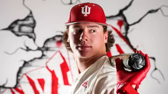 BLOOMINGTON, IN - NOVEMBER 03, 2022 - outfielder Carter Mathison #3 of the Indiana Hoosiers during Photo Day at Bart Kaufman Field in Bloomington, IN. Photo By Andrew Mascharka/Indiana Athletics