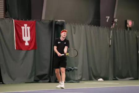 BLOOMINGTON, IN - February 05, 2023 -  Ilya Tiraspolsky during the meet between the Dartmouth Big Green and the Indiana Hoosiers at IU Tennis Center in Bloomington, IN. Photo By Trent Barnhart/Indiana Athletics