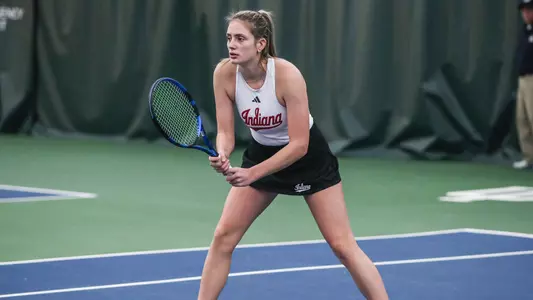 BLOOMINGTON, IN - March 5, 2023 - Mila Mejic during the meet between the Northwestern Wildcats and the Indiana Hoosiers at IU Tennis Center in Bloomington, IN. Photo By Gretta Cohoon/Indiana Athletics