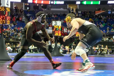 TULSA, OK - March 17, 2023 - Jacob Bullock during the NCAA Wrestling Championships  at BOK Center in Tulsa, OK. Photo By Indiana Athletics.