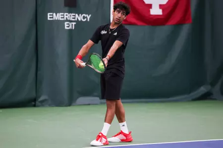 BLOOMINGTON, IN - April 16, 2023 - Ekansh Kumar during the match between the Michigan State Spartans and the Indiana Hoosiers at IU Tennis Center in Bloomington, IN. Photo By Gretta Cohoon/Indiana Athletics