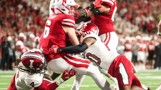 LINCOLN, NE - OCTOBER 01, 2022 - Louis Moore during the game between the Indiana Hoosiers and Nebraska Cornhuskers at Memorial Stadium in Lincoln, NE. Photo By Andrew Mascharka/Indiana Athletics