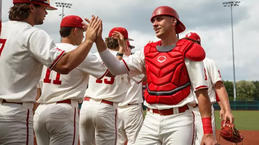 BLOOMINGTON, IN - May 13, 2023 - catcher Peter Serruto #6 of the Indiana Hoosiers during the game between the Purdue Boilermakers and the Indiana Hoosiers at Bart Kaufman Field in Bloomington, IN. Photo By Gracie Farrall\Indiana Athletics