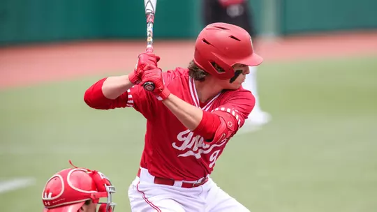 BLOOMINGTON, IN - April 30, 2023 - catcher Brock Tibbitts #9 of the Indiana Hoosiers during the game between the Maryland Terrapins and the Indiana Hoosiers at Bart Kaufman Field in Bloomington, IN. Photo By Pearson Georges/Indiana Athletics