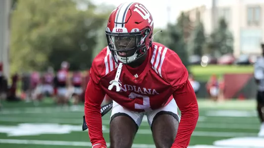 BLOOMINGTON, IN - August 11, 2023 - defensive back JoJo Johnson #30 of the Indiana Hoosiers during Fall Camp at John Mellencamp Pavillion in Bloomington, IN. Photo By Gretta Cohoon/Indiana Athletics