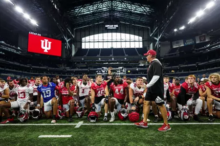 Tom Allen at Lucas Oil Stadium Practice on August 18