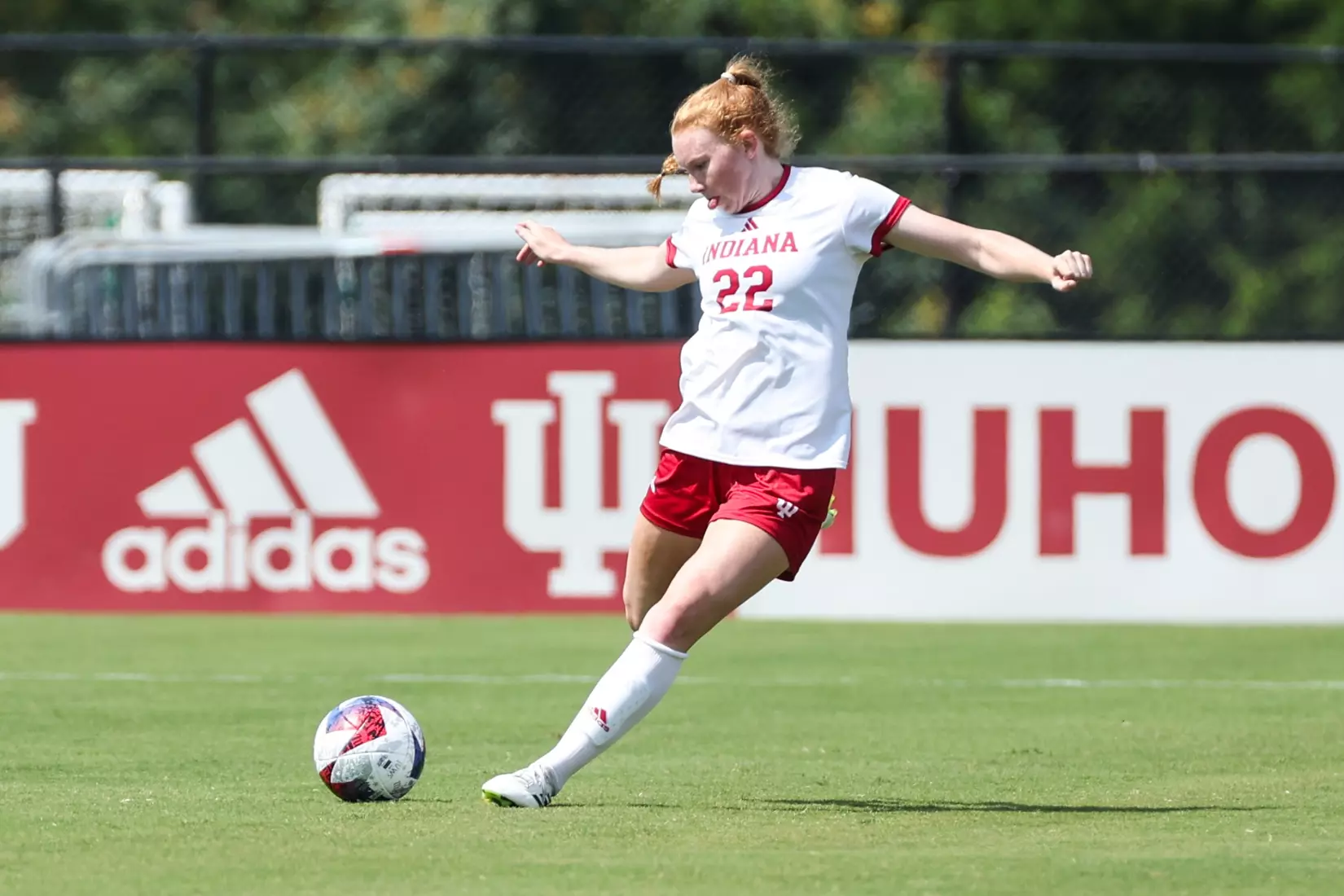 BLOOMINGTON, IN - AUGUST 20, 2023 - defender Piper Coffield #22 of the Indiana Hoosiers during the game between the Virginia Tech Hokies and the Indiana Hoosiers at Bill Armstrong Stadium in Bloomington, IN. Photo By Pearson Georges/Indiana Athletics