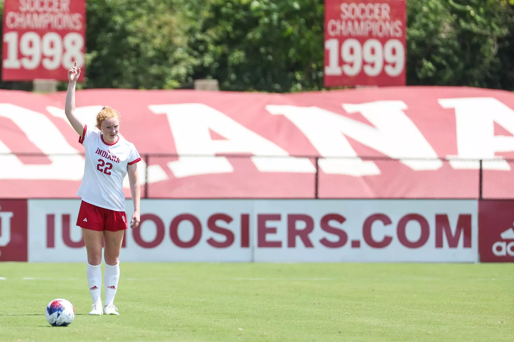 BLOOMINGTON, IN - AUGUST 20, 2023 - defender Piper Coffield #22 of the Indiana Hoosiers during the game between the Virginia Tech Hokies and the Indiana Hoosiers at Bill Armstrong Stadium in Bloomington, IN. Photo By Pearson Georges/Indiana Athletics