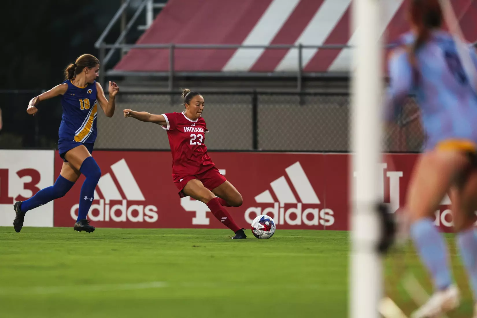 BLOOMINGTON, IN - AUGUST 24, 2023 - midfielder Natasha Kim #23 of the Indiana Hoosiers during the game between the Morehead State Eagles and the Indiana Hoosiers at Bill Armstrong Stadium in Bloomington, IN. Photo By Gretta Cohoon/Indiana Athletics