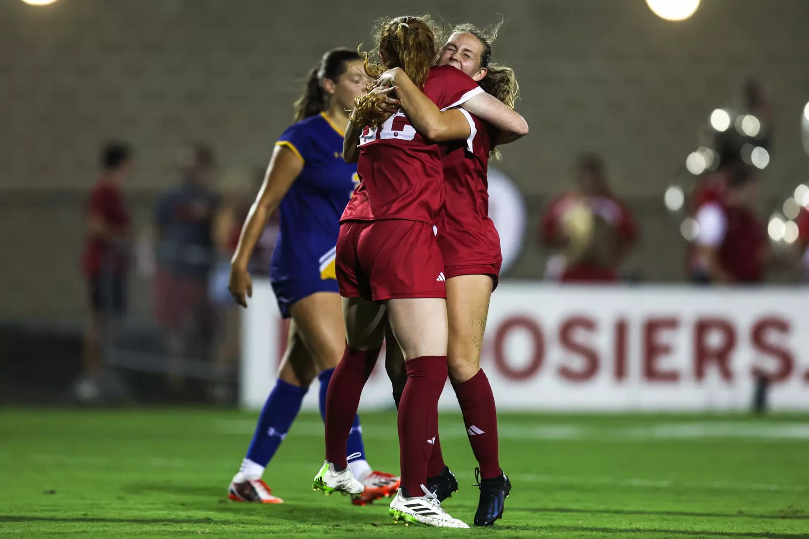 BLOOMINGTON, IN - AUGUST 24, 2023 - defender Piper Coffield #22 of the Indiana Hoosiers and midfielder Sofia Black #21 of the Indiana Hoosiers during the game between the Morehead State Eagles and the Indiana Hoosiers at Bill Armstrong Stadium in Bloomington, IN. Photo By Gretta Cohoon/Indiana Athletics