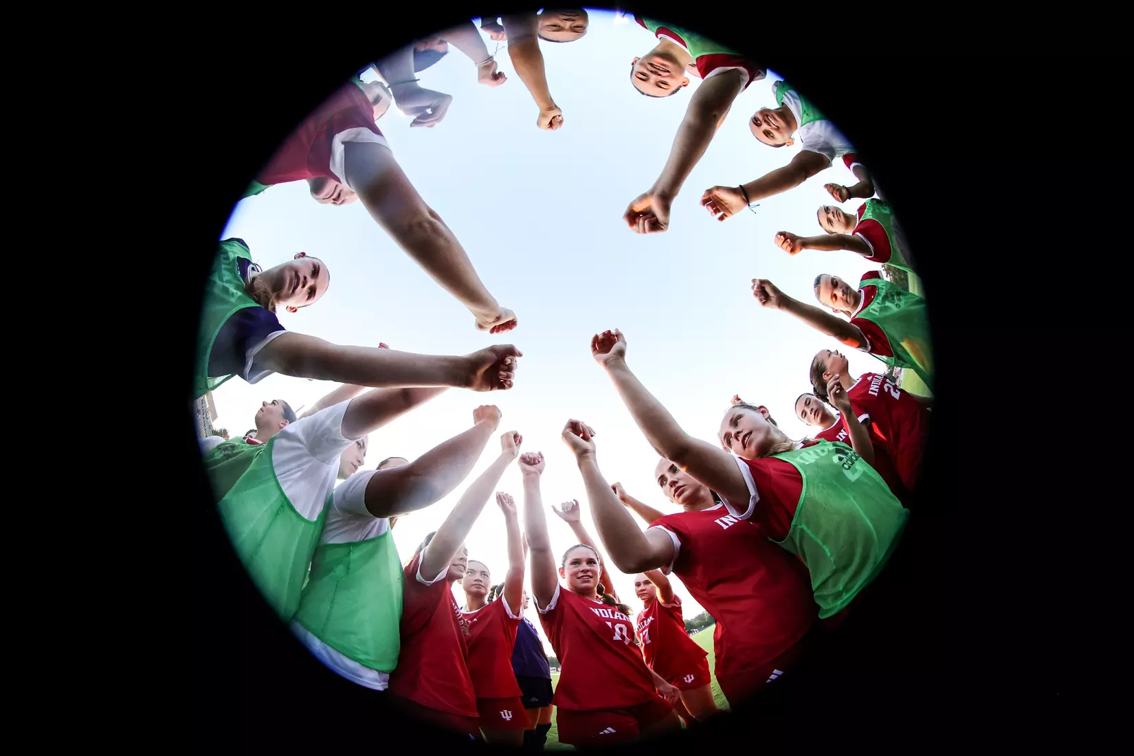 BLOOMINGTON, IN - AUGUST 24, 2023 - the Indiana Hoosiers Women's Soccer Team during the game between the Morehead State Eagles and the Indiana Hoosiers at Bill Armstrong Stadium in Bloomington, IN. Photo By Gretta Cohoon/Indiana Athletics