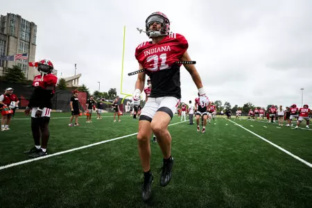 BLOOMINGTON, IN. defensive back Anthony Chung  #31 of the Indiana Hoosiers during fall camp at John Mellencamp Pavillion in Bloomington, IN.