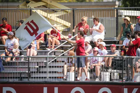 Indiana Field Hockey cheer on the team at Deborah Tobias Field.