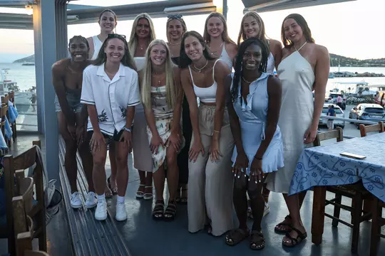 BLOOMINGTON, IN - August 09, 2023 - \wbb at Kyma Restaurant in Anavyssos, Greece. Photo By Rachel Gillam/Indiana Athletics