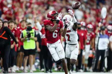 Cam Camper during Indiana Football vs. Louisville at Lucas Oil Stadium