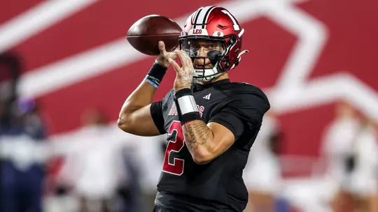 BLOOMINGTON, IN - September 23, 2023 - quarterback Tayven Jackson #2 of the Indiana Hoosiers during the game between the Akron Zips and the Indiana Hoosiers at Memorial Stadium in Bloomington, IN.